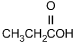 C H 3 C H 2 C O H with an O attached by a double line to the third C.
