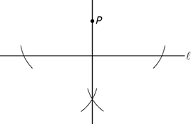 The figure shows a horizontal line labeled l.