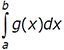 the integral from A to b of g of x dx