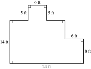 The figure shows a rectilinear shape with numerous sides