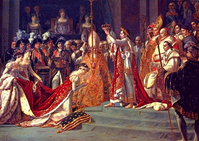 The painting depicts a coronation.
