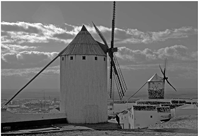 photo of two windmills