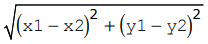 squared root of the two variables x and y.