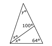 a triangle with a horizontal base that is shorter than its two sides